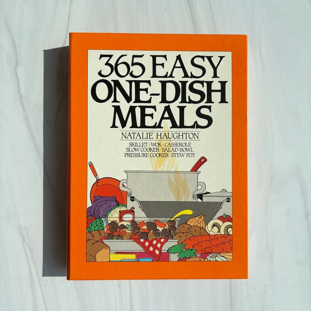 365 Easy One-Dish Meals Natalie Haughton 1990 Cookbook Vintage Spiral Bound